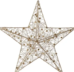 Intratuin kerstster Helmia goud met verlichting D 40 H 8 cm