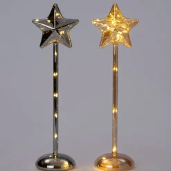 Intratuin kerstster Liam oranje met verlichting D 9,3 H 37 cm