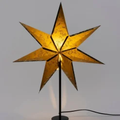 Intratuin kerstster met verlichting zwart / goud D 60 H 19 cm