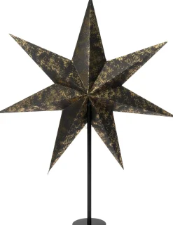 Intratuin kerstster met verlichting zwart / goud D 60 H 19 cm