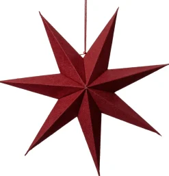 Intratuin kerstster Nula donker rood met verlichting D 60 cm