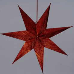 Intratuin kerstster Nula donker rood met verlichting D 60 cm