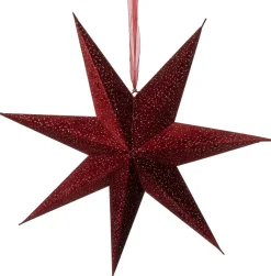 Intratuin kerstster Nula velvet rood met verlichting D 60 cm