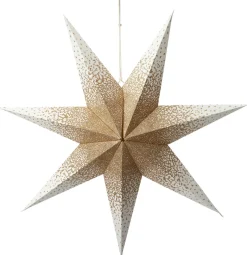 Intratuin kerstster Nula wit / goud met verlichting D 60 cm