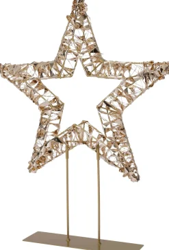 Intratuin kerstster op voet Iris goud met verlichting 45 x 8 x 56 cm