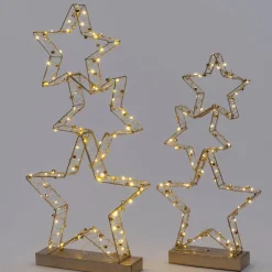 Intratuin kerstster Tahti op voet goud met verlichting 30 x 6 x 61 cm