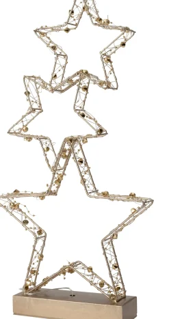 Intratuin kerstster Tahti op voet goud met verlichting 30 x 6 x 61 cm