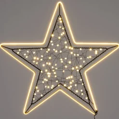 Intratuin kerstster zwart met verlichting 47,7 x 46,5 cm