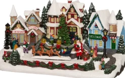 Intratuin kersttafereel kerstdorp met arrenslee 44 x 25,5 x 23 cm