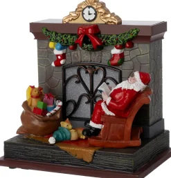 Intratuin kersttafereel kersthaard bruin / rood 16 x 11,5 x 17,5 cm