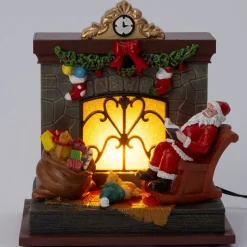 Intratuin kersttafereel kersthaard bruin / rood 16 x 11,5 x 17,5 cm