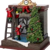 Intratuin kersttafereel kersthaard bruin / groen 16 x 11,5 x 17,5 cm