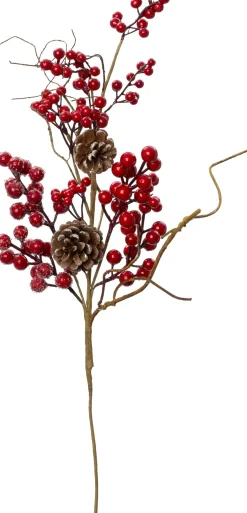 Intratuin kersttak met rode besjes en dennenappels 71 cm