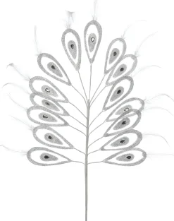 Intratuin kersttak Peco pauwenveer wit 70 cm