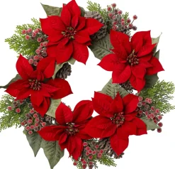 Intratuin krans met kerststerren rood D 61 cm