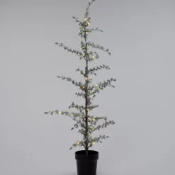 Intratuin kunstkerstboom Flock besneeuwd met 40 lampjes warm wit D 48 H 120 cm