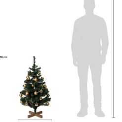 Intratuin kunstkerstboom Lawton kerstbal goud op voet met 40 lampjes extra warm D 55 H 90 cm