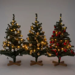 Intratuin kunstkerstboom Lawton kerstbal rood op voet met 40 lampjes extra warm D 55 H 90 cm