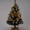 Intratuin kunstkerstboom Lawton kerstbal zilver op voet met 40 lampjes extra warm D 55 H 90 cm