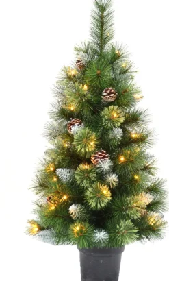Intratuin kunstkerstboom met 40 lampjes warm wit D 48 H 90 cm