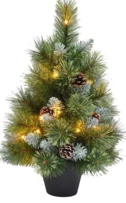 Intratuin kunstkerstboom met 25 lampjes warm wit D 34 H 60 cm