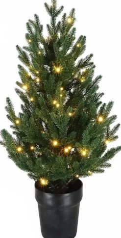 Intratuin kunstkerstboom Stig groen met 110 lampjes warm wit D 84 H 120 cm