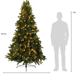 Intratuin kunstkerstboom Sven met 360 LED lampjes warm wit D 136 H 210 cm