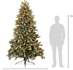 Intratuin kunstkerstboom Sven besneeuwd met 420 LED lampjes warm wit D 144 H 230 cm