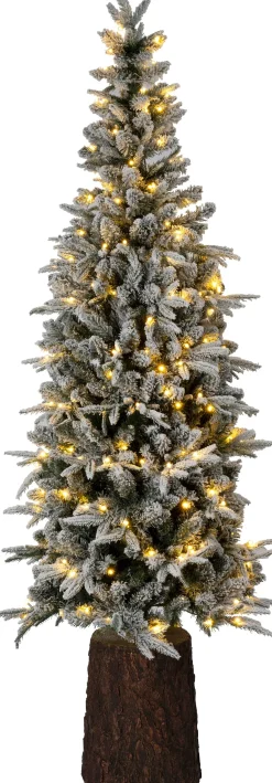 Intratuin kunstkerstboom Tronk besneeuwd op stam met 250 lampjes warm wit D 79 H 210 cm