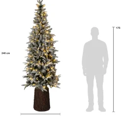Intratuin kunstkerstboom Tronk besneeuwd op stam met 360 lampjes warm wit D 87 H 240 cm