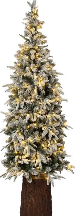 Intratuin kunstkerstboom Tronk besneeuwd op stam met 250 lampjes warm wit D 79 H 210 cm
