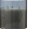 Intratuin LED kaars in glas Apollo grijs D 15 H 15 cm