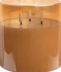Intratuin LED kaars in glas goud D 15 H 15 cm
