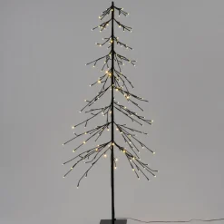 Intratuin LED kerstboom Daan zwart met 96 lampjes warm wit D 57 H 120 cm