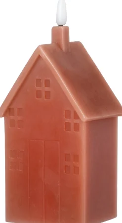 Intratuin LED stompkaars huis Tebi donker bruin 7,5 x 7,5 x 17,5 cm