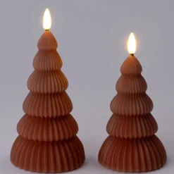 Intratuin LED stompkaars kerstboom Juna donker bruin D 8,5 H 17,5 cm