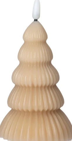 Intratuin LED stompkaars kerstboom Juna licht bruin D 8 H 13,5 cm