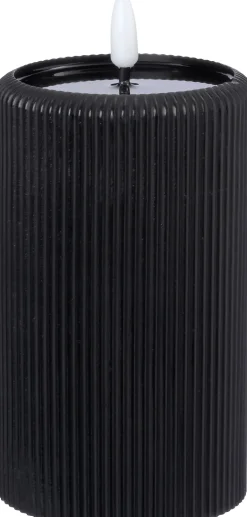 Intratuin LED stompkaars Stripe zwart D 7,5 H 12,5 cm