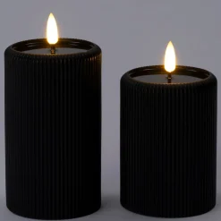 Intratuin LED stompkaars Stripe zwart D 7,5 H 12,5 cm