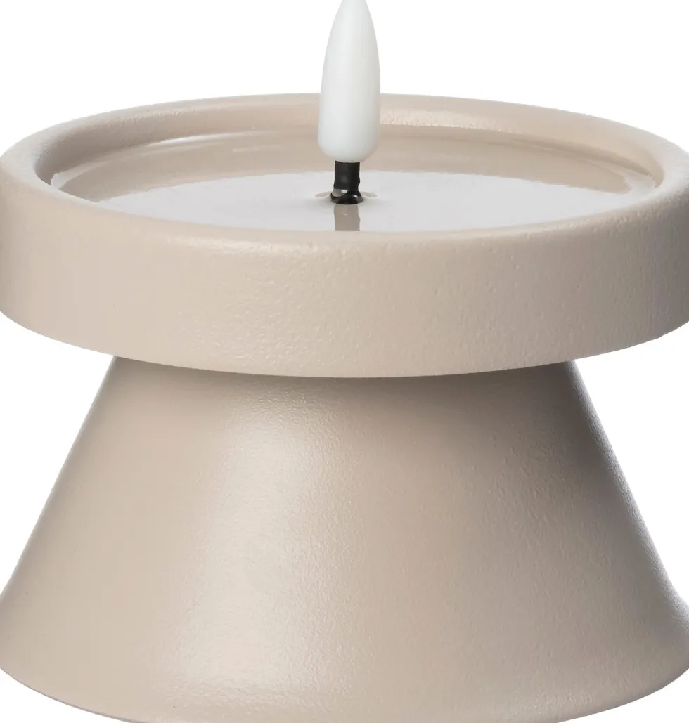 Intratuin LED stompkaars Venna beige D 9 H 6,5 cm