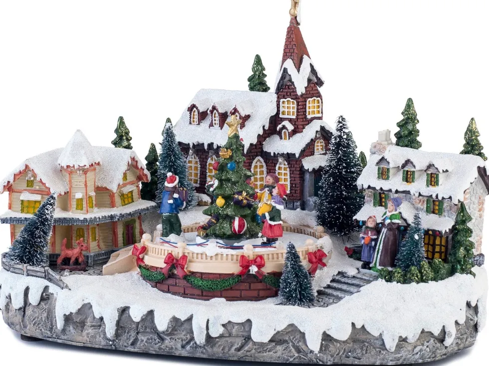Intratuin miniatuur kerstdorp met kerk 33 x 21 x 20 cm