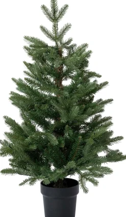 Intratuin mini kunstkerstboom in pot met 60 lampjes warm wit D 54 H 90 cm