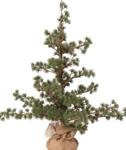 Intratuin mini kunstkerstboom op jute voet D 50 H 90 cm