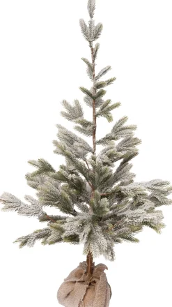 Intratuin mini kunstkerstboom besneeuwd op jute voet D 50 H 120 cm