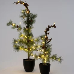 Intratuin mini kunstkerstboom Tip in pot met 35 lampjes warm wit D 35 H 60 cm