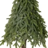 Intratuin mini kunstkerstboom op berk voet met 30 lampjes warm wit D 20 H 75 cm