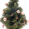 Intratuin mini kunstkerstboom met versiering op jute voet met lampjes warm wit H 60 cm