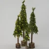 Intratuin mini kunstkerstboom op berk voet met 25 lampjes warm wit D 16 H 60 cm