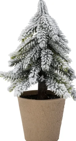 Intratuin mini kunstkerstboom Kraft besneeuwd in pot D 12 H 23 cm