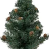 Intratuin mini kunstkerstboom groen dennenappels op jute voet D 10,5 H 53 cm